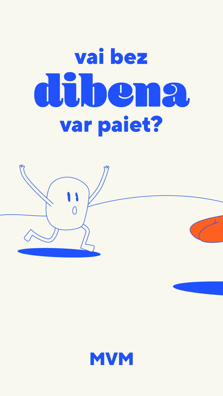 Vienkārša zili balta ilustrācija ar tekstu 